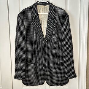 Hugo Boss Black and White Sport Coat with Notched Lapels wool cashmere 46R